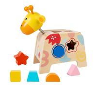 AWHAO Wooden Shape Sorter Early Learning Shape Matching Classic Wooden Toy for Kids