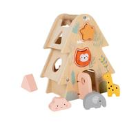 ＡＷＨＡＯ Wooden Shape Sorter House Portable Tree Shape for Children Kids Boys Girls