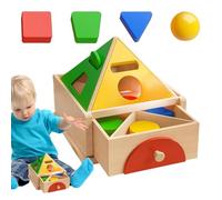 Wooden Shape Sorter Toy - Functional Compact Sl urable Color Matching Puzzle Toys, Multiple Colors Geometric Shapes, Educational Sorting Game, |, Kids Modern Portable