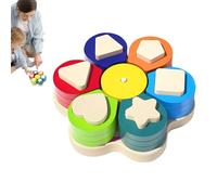 Wooden Shape Sorter Toy - Matching | Color And Shape - Geometric Matching Blocks Color Recognition Early Learning Educational Toy Wooden Box Game for Kids Children Boys Friends Family