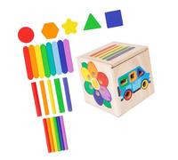 Wooden Shape Sorting Color Matching Puzzle Box for Kindergarten Kids Independence Learning Logical Skill Development Wooden Puzzle Box Toy