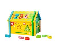 AWHAO Wooden Shape Sorting Cube for Kids Ages 3 to 5 Activity Center, no mallet