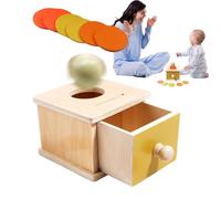 Wooden Shape Sorting Drawer Toy - Coin Box & Ball Drop Learning Game | Early Childhood Educational Toy For 1+ Year Olds To Develop Motor Skills, Cognition And Object Permanence