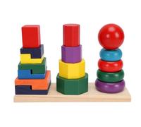 Wooden Shape Sorting Stacking Toy, with Geometric Blocks for Hand Eye Coordination Toddler Early Learning