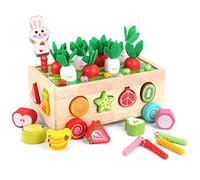 Wooden Shape Sorting Toy Toddler Educational Fine Motor Skills Game for 1-3 Years Old - 1st Birthday Gift for Boys & Girls