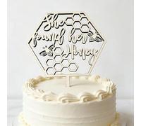 Wooden She Found Her Honey Cake Topper,Honeycomb Honey Bee Bride to Bee Cake Decor for Bumble Engagement Bachelorette Wedding Party Decoration Supplies