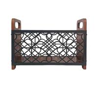 Wooden Shelf Holder, Rustic File Storage Basket, File Folder Organizer for Letters, Brochures, Newspapers, Toys, Geometry