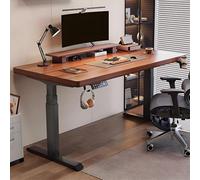 wooden shelf unit-Standing Desk Adjustable Height, Sit Stand Up Desk, Office Desk with Cup Holder, Headphone Hook, Cable Manager, Gaming Desk for Home Office(Black,120x60cm/47.2x