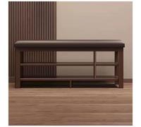 Wooden Shoe Bench with Cushioned Seat 2 Tier Entryway Storage Hallway for Bedroom Available in 60 80 100 120x30x44CM Sizes