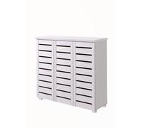 Timber Art Design 5 Tier Shoe Storage Cabinet 3 Door Cupboard Stand Rack Unit White