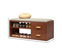 Wooden Shoe Cabinet with Cushion Ottoman Space-Saving Entryway Bench Removable Shelves & Storage for Small Spaces (White 31.5in)