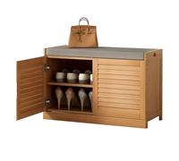 Wooden Shoe Cabinet with Doors and Seat, Freestanding Shoe nizer for Entryway and Hallway, Stylish Shoe Storage Solution for Home