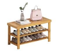 Wooden Shoe Rack - 3-Tier Storage Bench Rustic Style for Hallway Living Room Bathroom - Stylishfor Shoes and Accessories