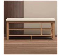 Wooden Shoe Rack Bench with Cushioned Seat 2 Tier Entryway Storage Stylish Hallway for Bedroom Available in 60 80 100 120x30x44CM Sizes