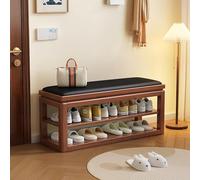 Wooden Shoe Rack Cabinet with Storage, Entryway Bench nizer, High-Resilience Cushion, Stylish Shoes Shelf, Compact Design, Multiple Colors Available (White, 39.4in)