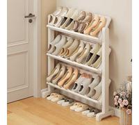 Wooden Shoe Rack Freestanding Open Shelf for Entryway Living Room Bathroom - Space-Saving nizer (White 106 cm)
