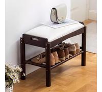 Wooden Shoe Rack with Cushioned Seat Farmhouse Style Entryway Storagefor Bathroom Bedroom Living Room - Multi-functional Footwear Storage Solution