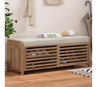 Wooden Shoe Storage Bench with Cushioned Seating Retro Distressed nizer for Entryway & Living Room Acacia Veneer White Washed Finish Stylish Furniture Solution