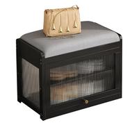 Wooden Shoe Storage Bench2 Tier Entryway Organizer with 330 lb Capacity Stylish Shoe Cabinet & Seating for Hallway Mudroom Home Entry Furniture