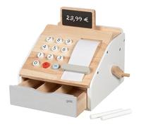 Wooden Shop Cash Register Toy Childrens Interactive Kids Till Playset