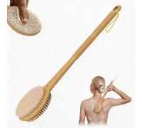 Wooden Shower Back Brush, Shower Back Brush with Hard and Soft Bristles, Wet Body and Soft Bristles for Women, Men and Elderly