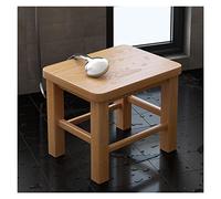 Wooden Shower Bench Stool with Non-Slip Feet - Fully Assembled Natural Wood Seat for Bathroom, Garden, and Home Use - Compact Design (270x230x300mm)