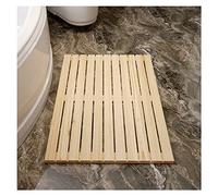 Wooden Shower Mat Non Slip Bathroom Floor for Bathtub Pool Use Commercial Grade Waterproof Bath,Luxury Bamboo Bath Mat, 50x50cm/20x20in, Customizable Wooden Shower Mat for Indoor/Outdoor Use