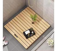 Wooden Shower Mat Non Slip Bathroom Floor for Bathtub Pool Use Commercial Grade Waterproof Bath,Wooden Bath Mat, Bamboo Shower Mat with Handle, Non-Slip Rectangular Bathing Rug, Kitchen & Sp