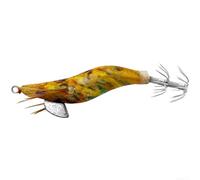 Wooden Shrimp Squid Jig 1.5# with Glow in the Dark Finish and Weighted Beads Designed for Effective For Night Fishing (D)