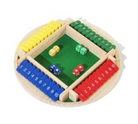 Wooden Shut the Box Game, Shut the Box Dice Game, 2~4-Player Wooden Tabletop Board Games, Traditional Educational Dice Games, Classic Math Strategy Gameplay for Adults & Kids (B)