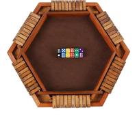 Wooden Shut the Box Game, Shut the Box Dice Game, 2~6-Player Wooden Hexagonal Tabletop Board Games, Traditional Educational Dice Games, Classic Math Strategy Gameplay for Adults & Kids (E)