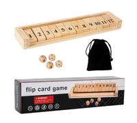 Wooden Shut The Box Game - Two Player Educational 12 Number Dice Board Game