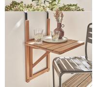 Wooden Side Table For Balcony Foldable Natural - Sweeek