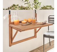 Wooden Side Table For Balcony Foldable Natural - Sweeek