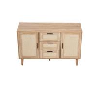Wooden Sideboard 2 Doors & 3 Drawers Storage Rattan Cabinet Centra Console Table