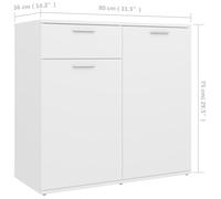 Wooden Sideboard Cabinet Cupboard Unit Storage Furniture With 1 Drawer 2 Doors
