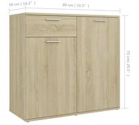 Wooden Sideboard Cabinet Cupboard Unit Storage Furniture With 1 Drawer 2 Doors