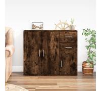 (smoked oak) vidaXL Sideboard 91x29.5x75 cm Engineered Wood Storage Cabinet Multi Colours