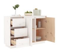 vidaXL Sideboard White 111x34x75 cm Solid Wood Pine