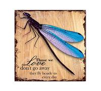 Wooden Sign Dragonfly Those We Love Don't Go Away They Fly Beside Us Wall Art Sign Inspiration Lettering Saying 8x8in Antique Art Wall Decoration for Bedroom Living Room Home Kitchen Wall Decor