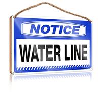 Wooden Sign - Notice Water Line Boho Office Decor Western Decor