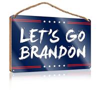 Wooden Sign Plaque Lets Go Brandon, Office Decor Forbidden