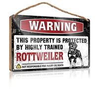Wooden Sign Plaque - Warning This Property Is Protected By A Highly