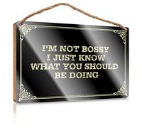 Wooden Sign Plaque Water-based Paint & Smooth Edge | Neutral Kitchen Decor - Farmhouse Dining Room Decor/I'm Not Bossy I Just Know What You Should Be Doing