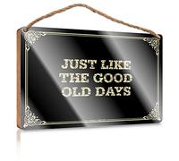 Wooden Sign Sanded Edge & Lacquered Finish | Mantle Decor Bathroom Wall Decoration - In This Office Wall Decor/Just Like The Good Old Days