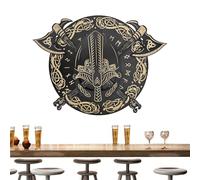 Wooden Sign Wall Decor Wooden Wall Decor Medieval Scandinavian Art Sign Hanging Man Aesthetic Panel Medieval Decor for Apartment Living Room