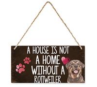 Wooden Signs A House is Not A Home Without A Rottweiler Rustic Farmhouse Wood Signs Dog Lover Gift Wooden Kitchen Decor Sign Front Porch Door Wall Custom Door Sign 5x10 Inch