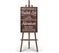 Wooden Signs/Bucket List Wedding Sign, Adventure Decor for Reception, Guest Interaction and Table Decorations Kitchen Cafe Pub Decor, Wood wal Art, Rustic Wood Decor Gift 8x12 INCH