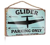 Wooden Signs For Crafts Glider Parking Only. Violators Will Be Expelled. Room Stuff Bathroom Door Signs For Home(23X35CM)