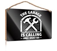 Wooden Signs For Crafts The Garage Is Calling And I Must Go. Room Stuff Bathroom Door Signs For Home(20X30CM)